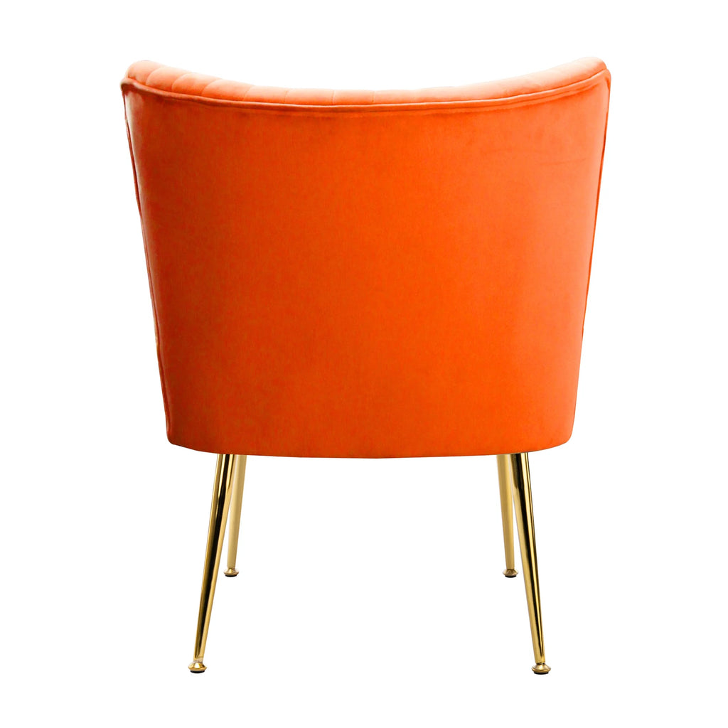 Orange Tufted Velvet Accent Chair R445783