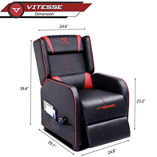 Blue PU Leather Gaming Recliner Chair M7869
