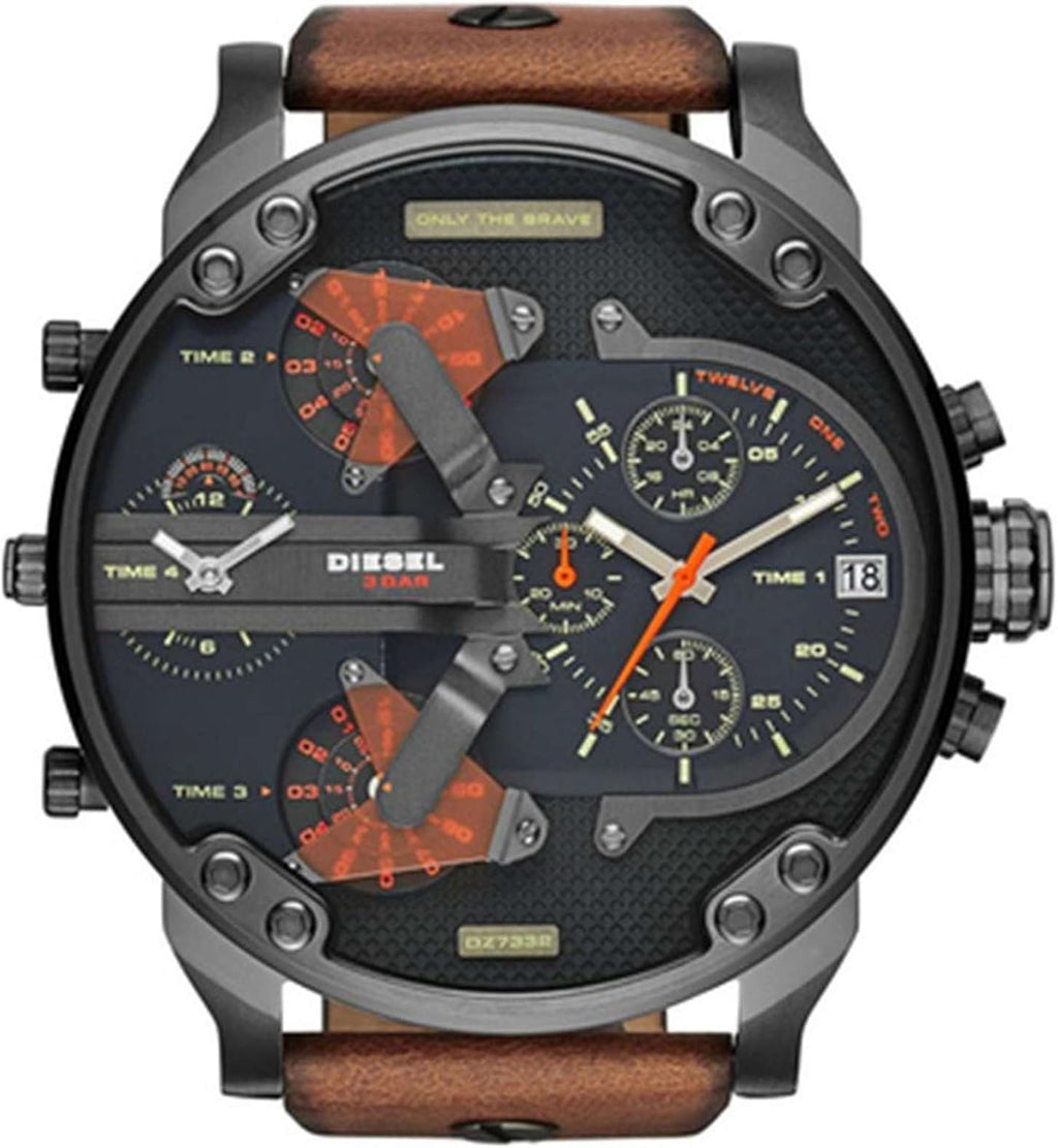 Gunmetal Brown Leather Watch M674