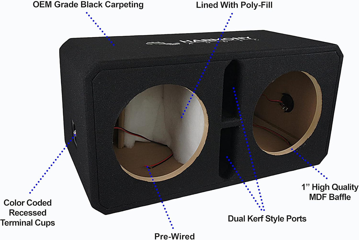Dual 12" Empty Vented Port Subwoofer Enclosure J983
