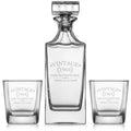 Whiskey Decanter Gift Set With 2 Old Fashioned Rocks Glasses E5552