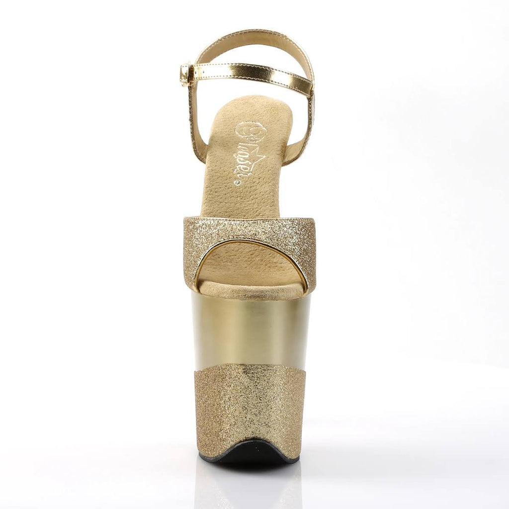 Gold 8x22 Heel Ankle Strap Platform S E55519