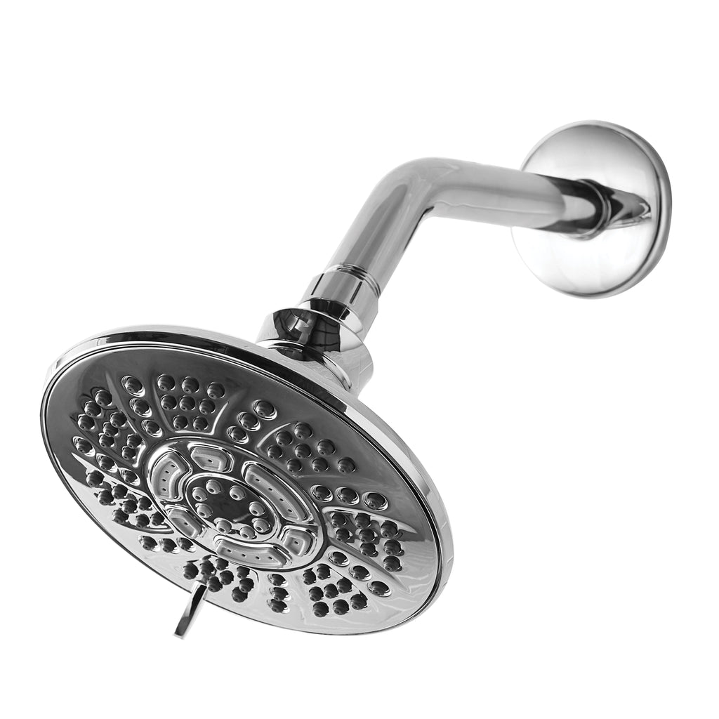 6-Setting Large Chrome Shower Head with Rub-Clean Nozzles T5160