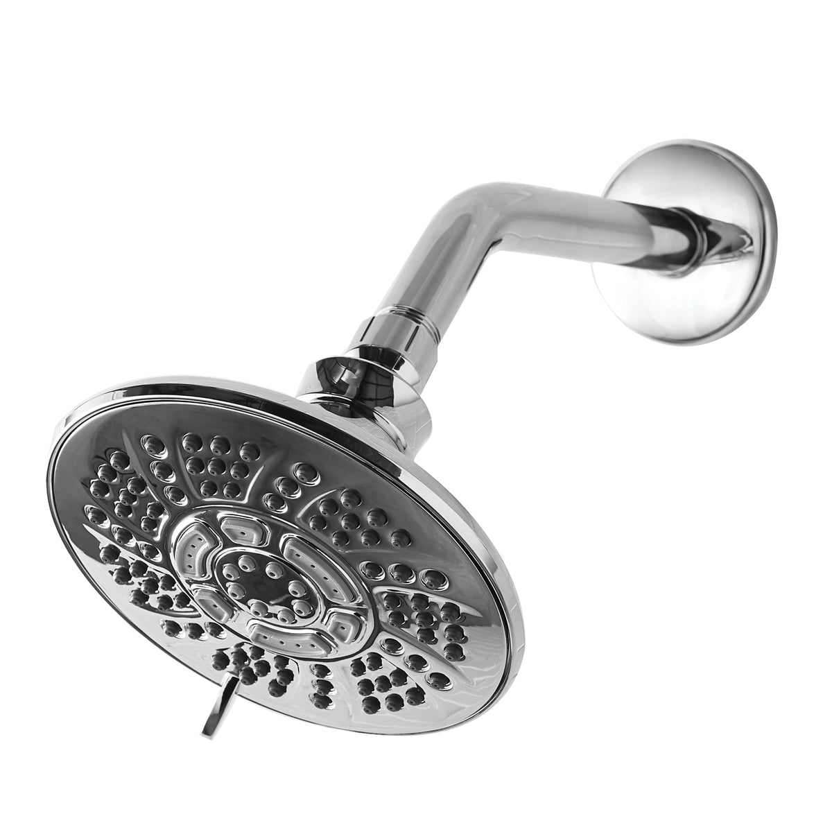 6-Setting Large Chrome Shower Head with Rub-Clean Nozzles T5160