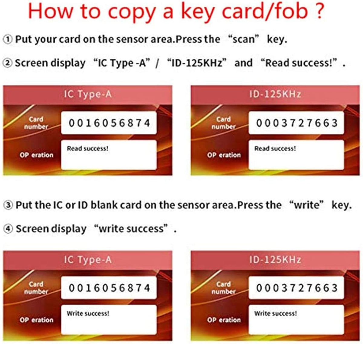 10pcs ID 125khz Cards + 10pcs ID 125kh Keyfobs + 10pcs 13.56mhz IC Key + 1 USB NFC RFID Card Copier Reader Writer Duplicator B8192