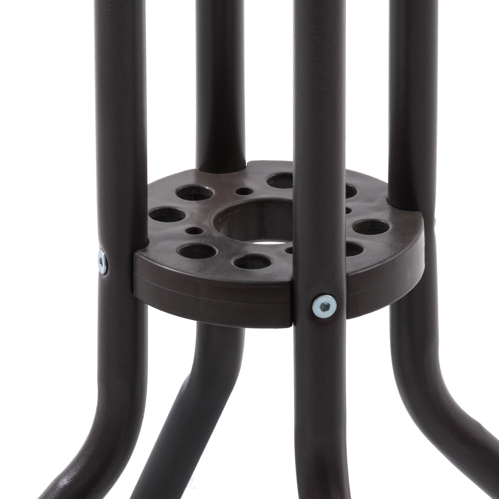 Metal Patio Bistro Table and Folding Chairs Set of 3 Brown F7646