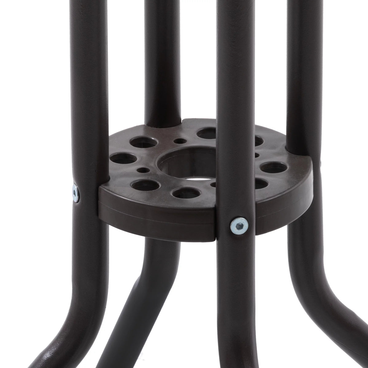 Metal Patio Bistro Table and Folding Chairs Set of 3 Brown F7646