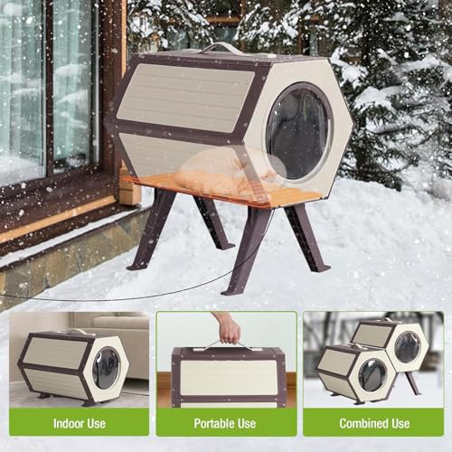 Weatherproof Insulated Cat House with Escape Door (4 Sets) N7704