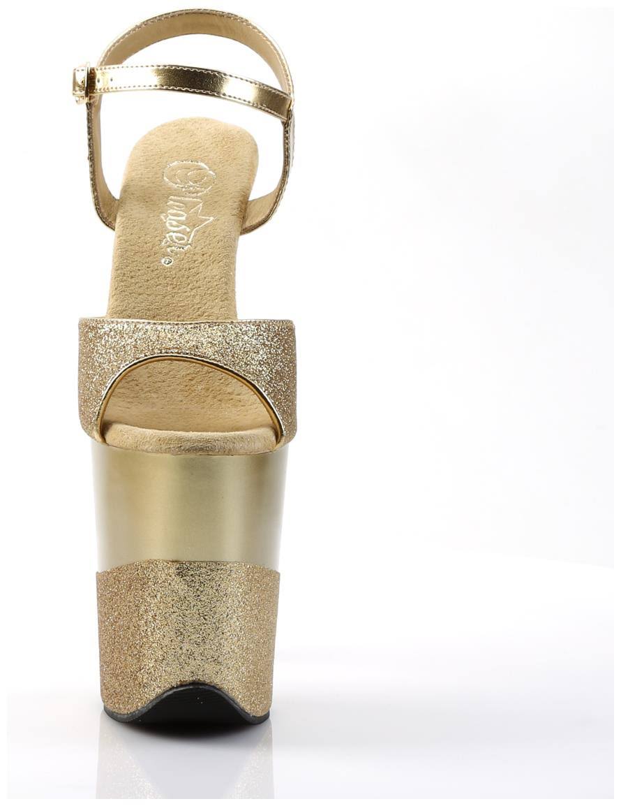 Gold 8x22 Heel Ankle Strap Platform S E55519