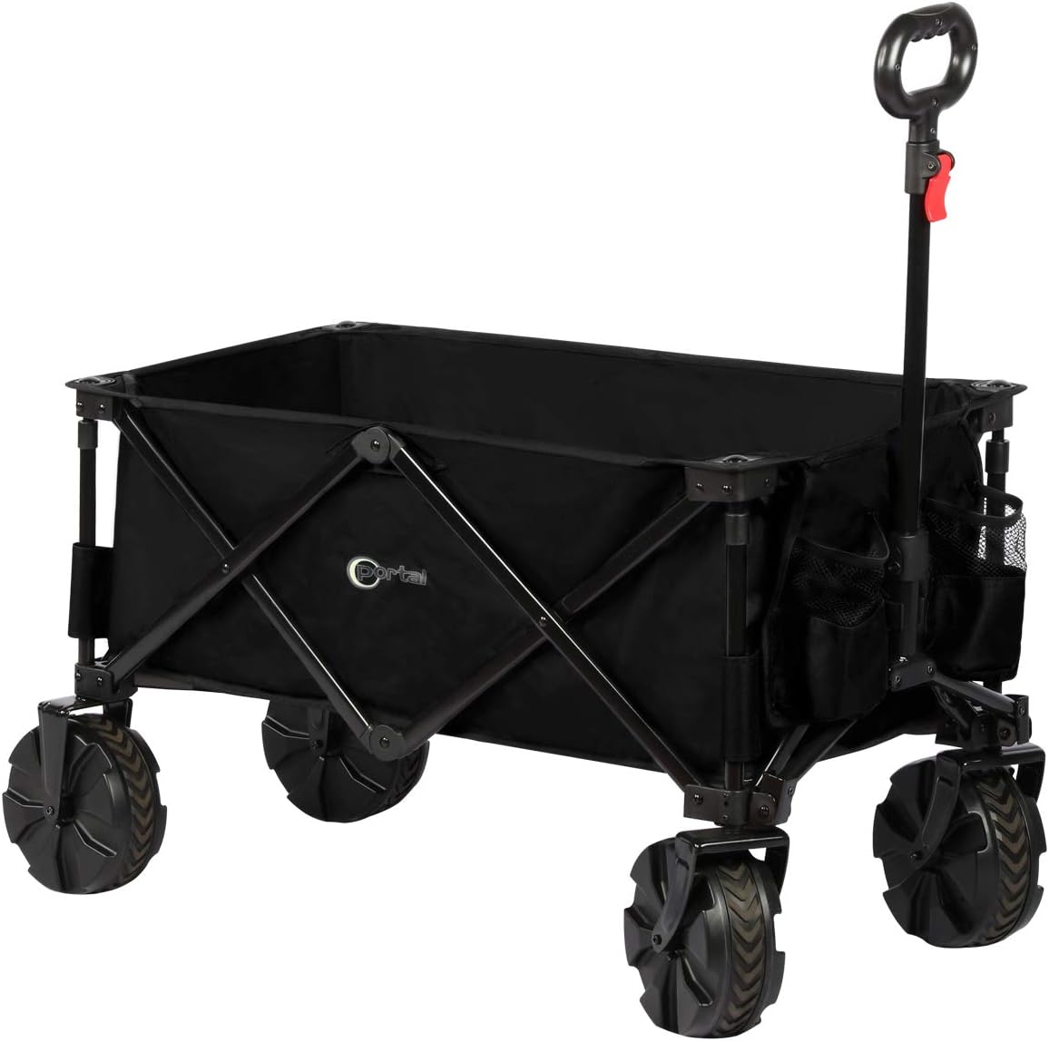 Collapsible Folding Utility Wagon Cart with 8 inches Wheels Blue I7887