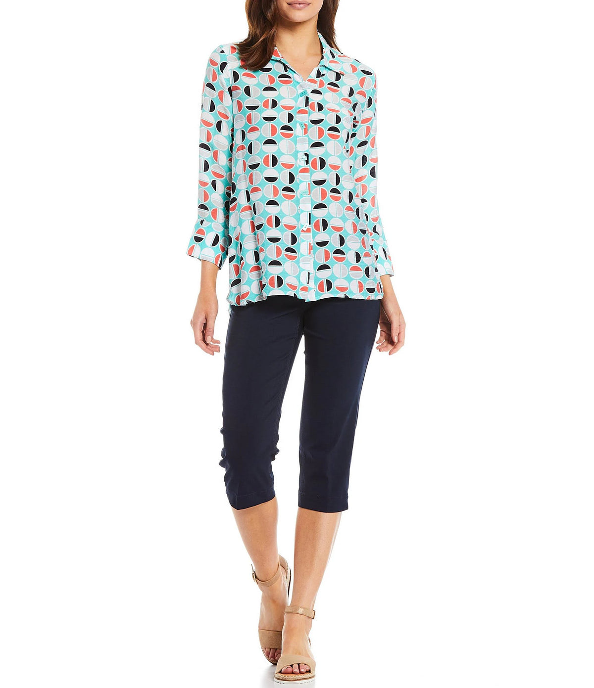 Denim Pull-On Capri Pants Z447433