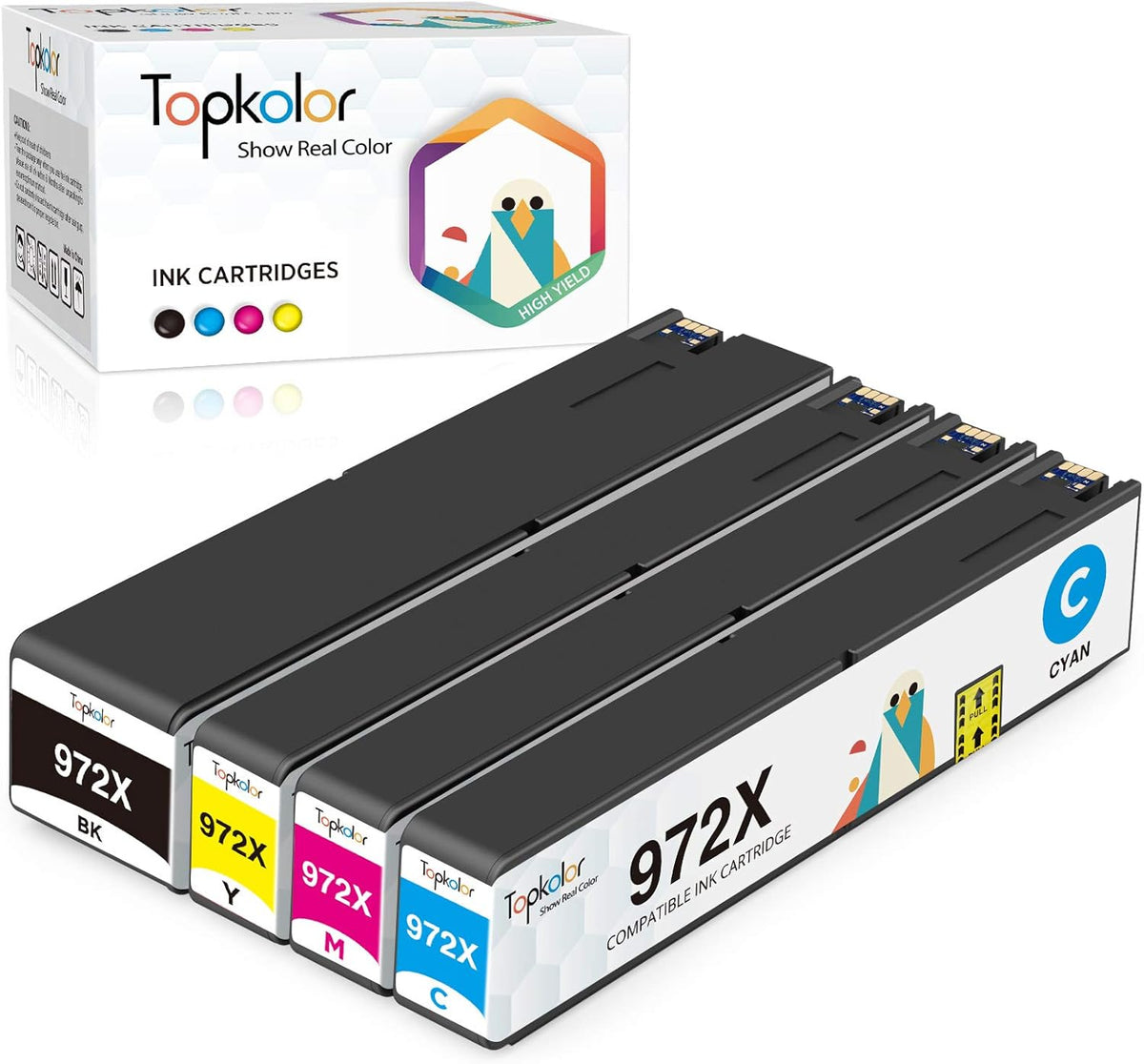 4-Pack Compatible Ink Cartridges for HP PageWide Pro Printer U2507