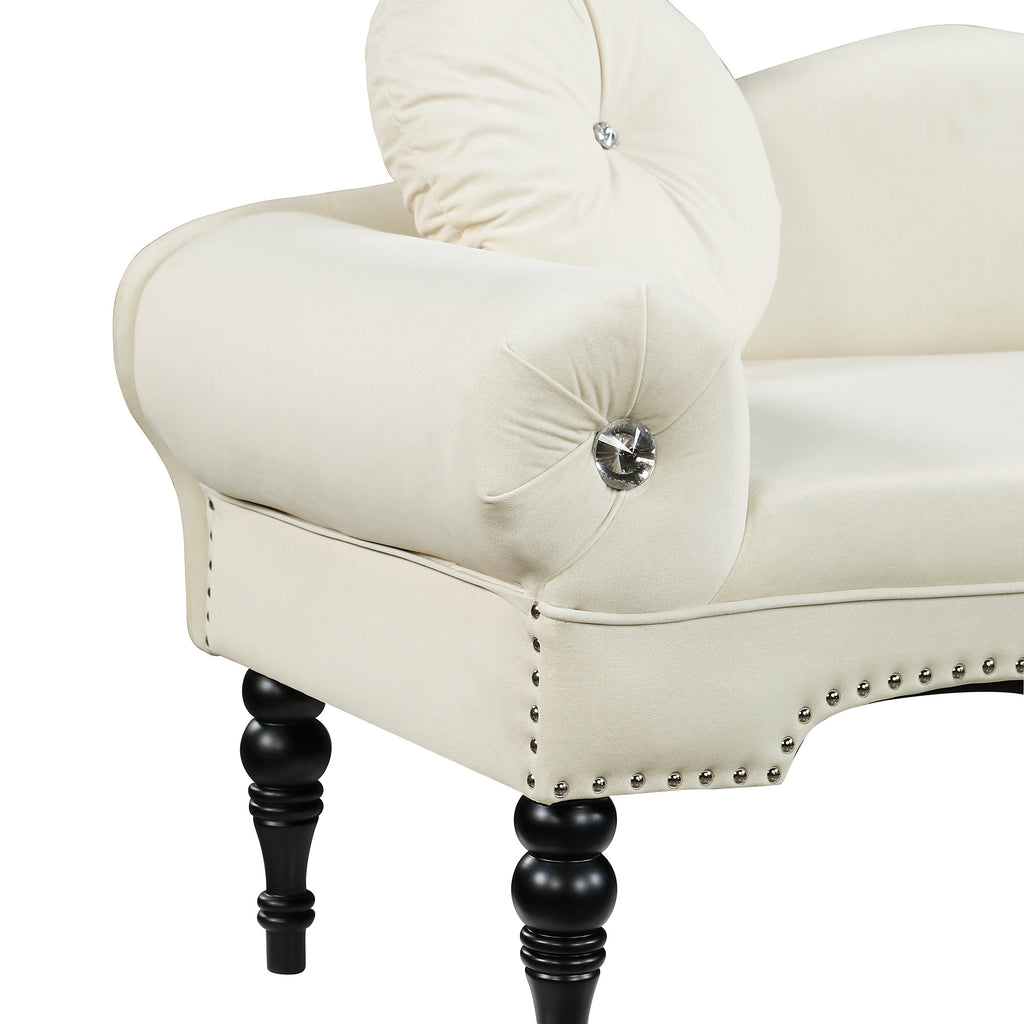 Velvet Loveseat Sofa with Nail Head Trimming and Tufted Design P91792