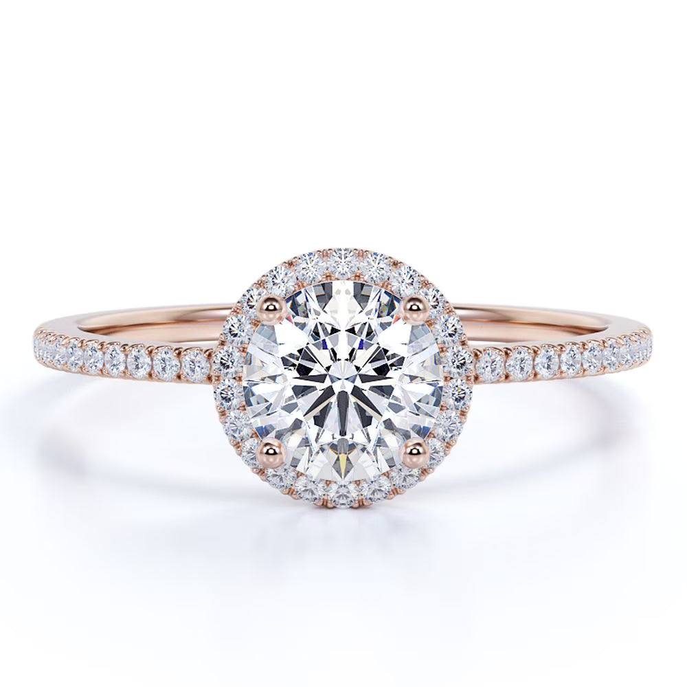 18K Rose Gold Plated Moissanite Engagement Ring T7260