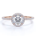 18K Rose Gold Plated Moissanite Engagement Ring T7260