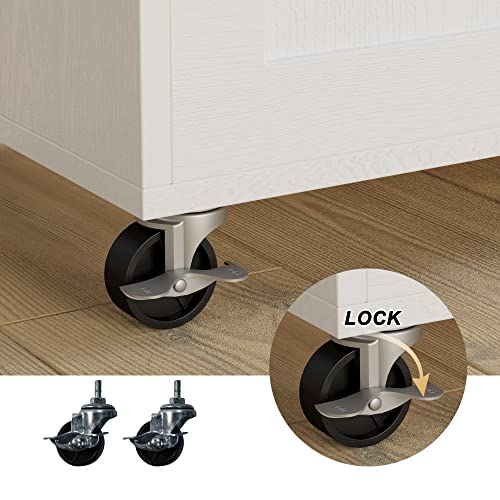 Black Rolling Kitchen Island with Storage and Drop Leaf B988