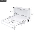 Queen Size Murphy Bed with Charging Station and Shelf, White K202