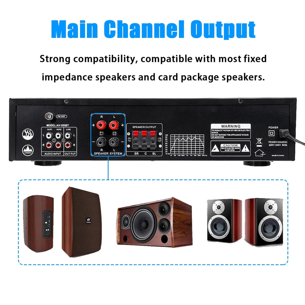 4000W Bluetooth Audio Power Amplifier J239673