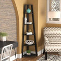 71" H x 16.5" W Black Corner Bookcase Q3813