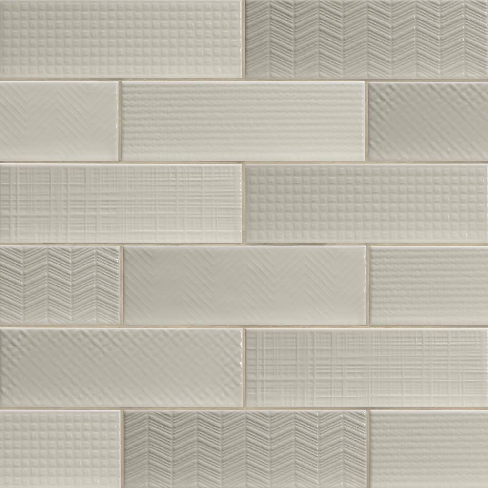 Ceramic White Textured Subway Tile R90497