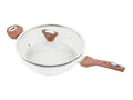 11" Deep Frypan 5 Qt Wok Non-Stick Ceramic Coating Aluminum Body Navy C8627