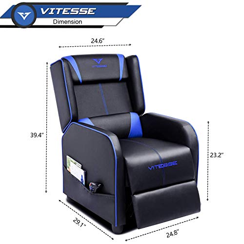 Blue PU Leather Gaming Recliner Chair M7869