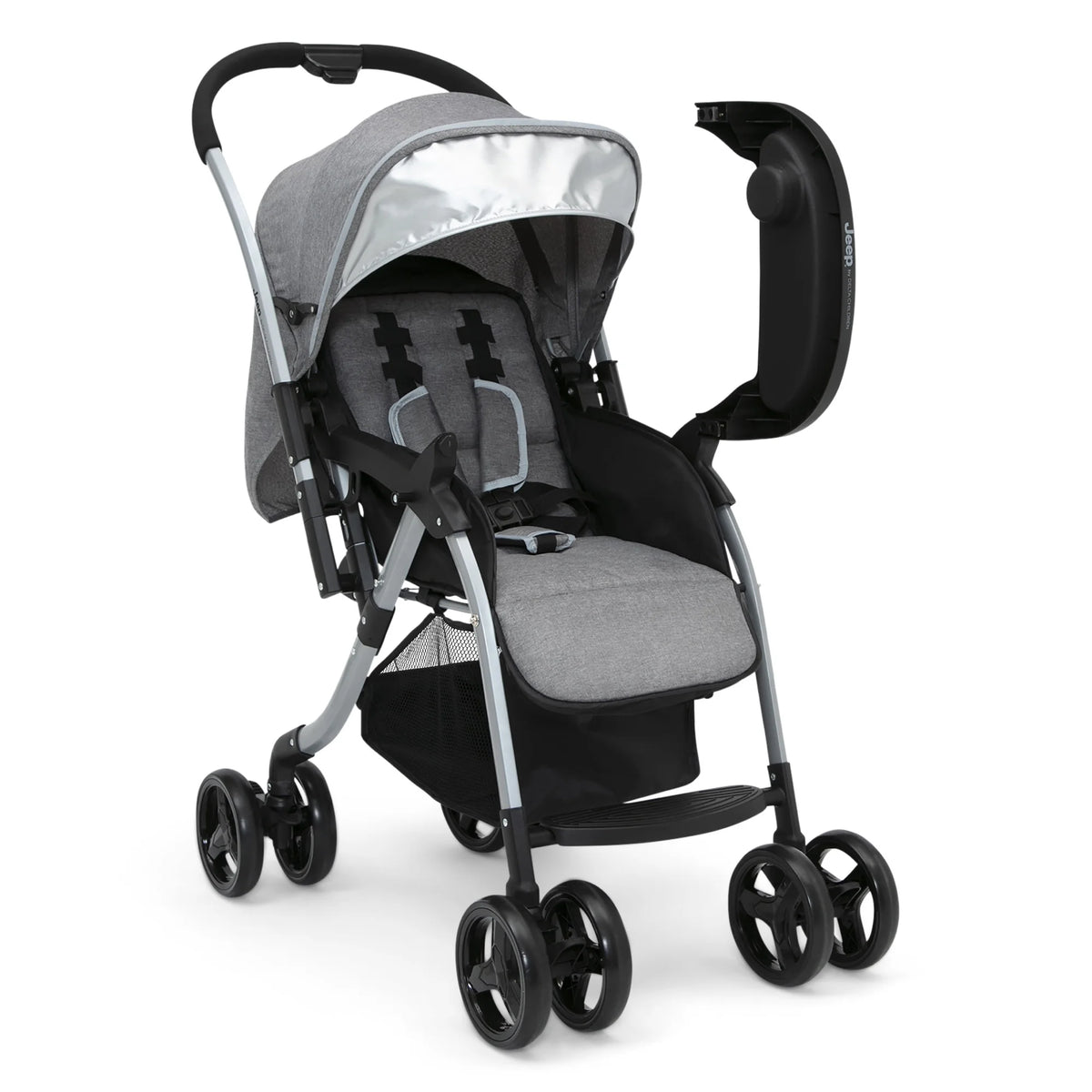 Grey Tweed Reversible Handle Stroller X138