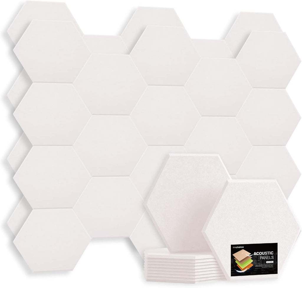 Self Adhesive Hexagon Acoustic Panels 12 Pieces Black Pack of 2 F257337