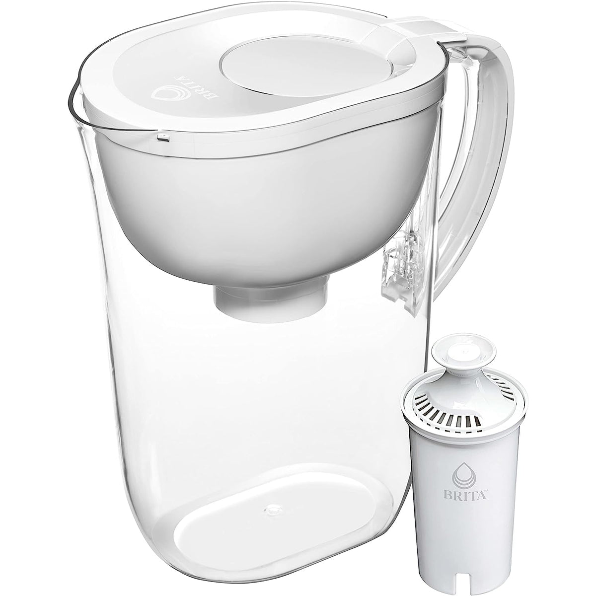 Large 10-Cup BPA Free White Water Filter Pitcher with 1 Standard Filter L735