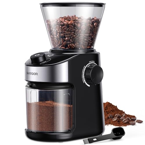 Burr Coffee Grinder Electric with 32 Grinding Sizes, 40 Seconds Adjustable Electronic Timer R141