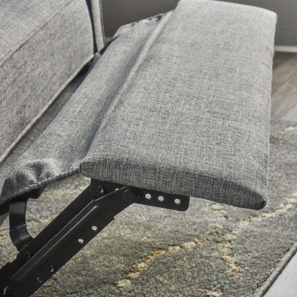 Grey Black Fabric Reclining Loveseat B4920
