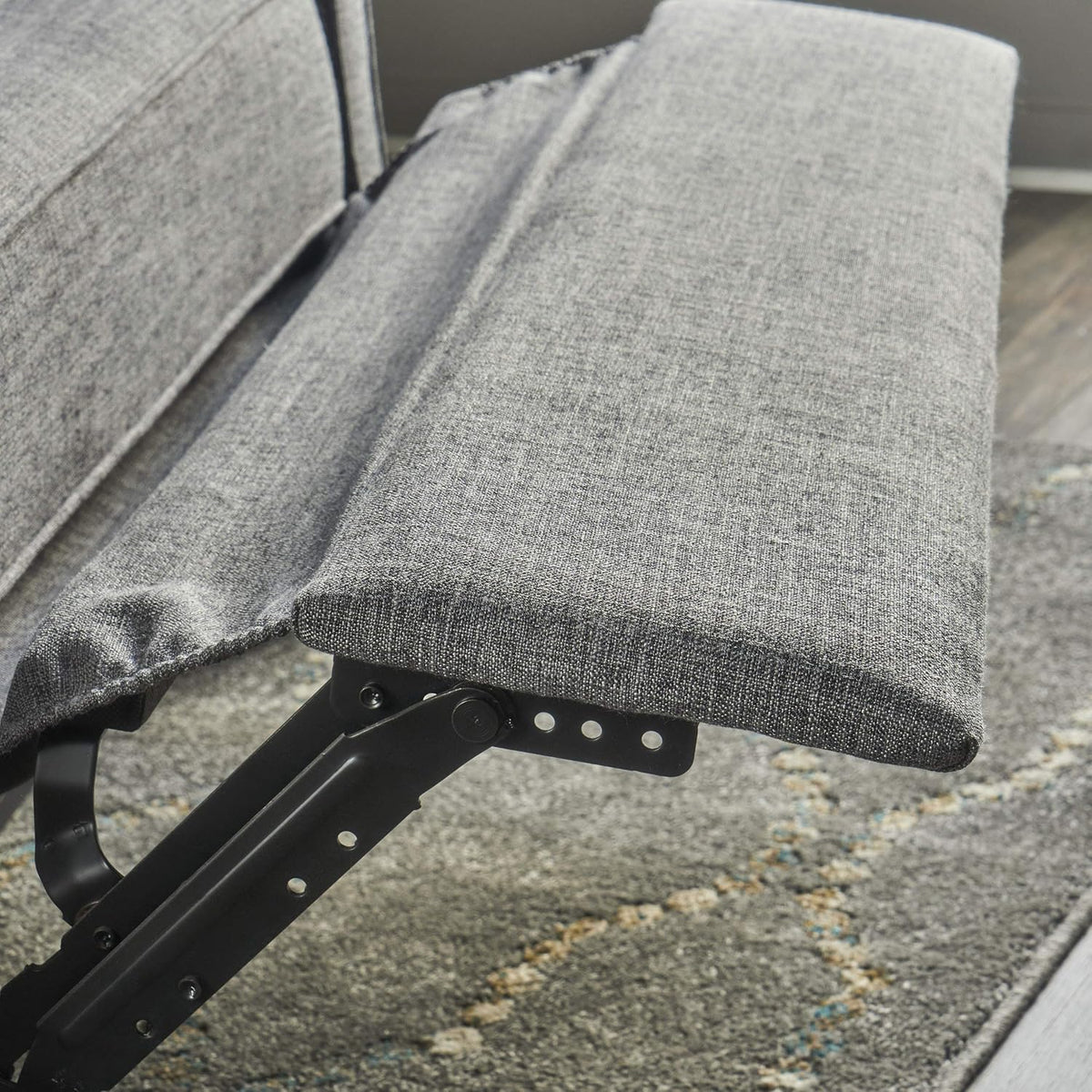 Grey Black Fabric Reclining Loveseat B4920