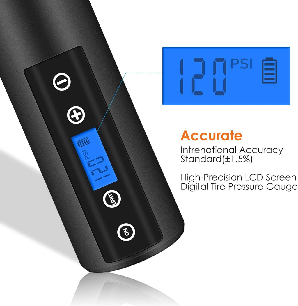 150 PSI Cordless Tire Inflator Air Compressor with LCD Display LED Light W797