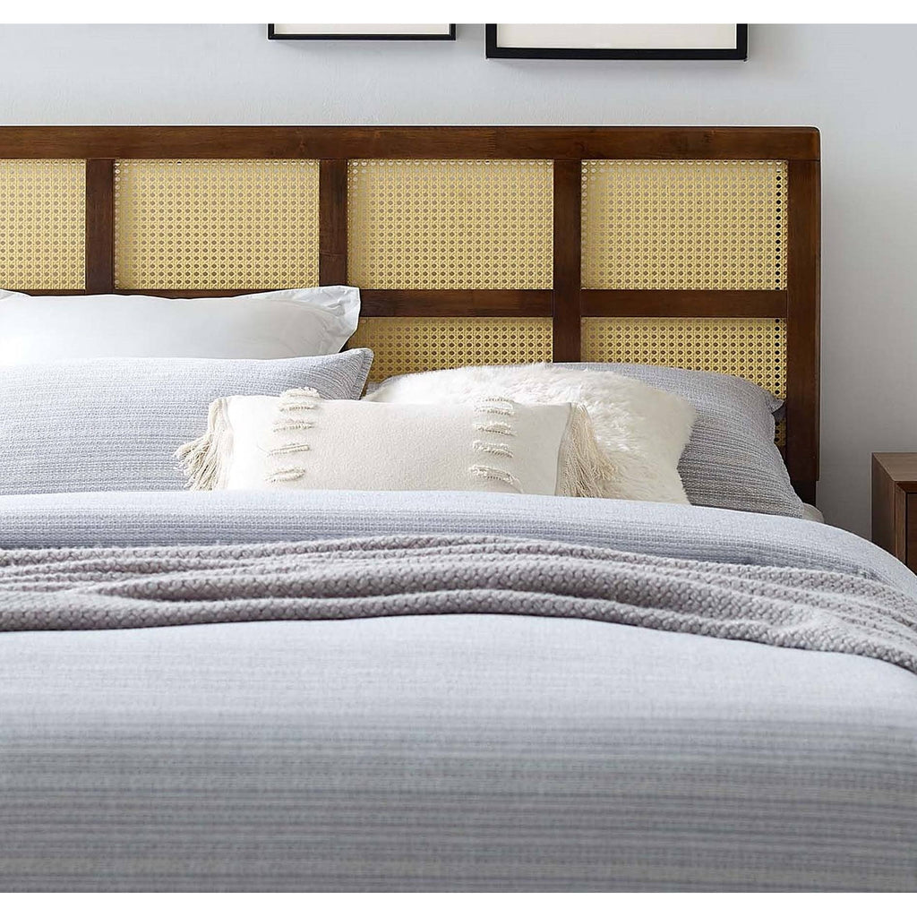 Queen Size Walnut Wooden Headboard Z3553