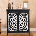 Black and White Wood Accent Cabinet with Doors S63775