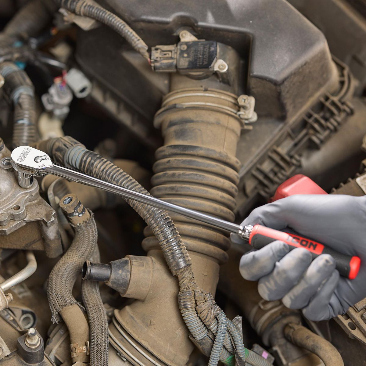 1/4 in. Drive 12-1/2 in. Extra-Long Ratchet with Comfort Grip Y59271