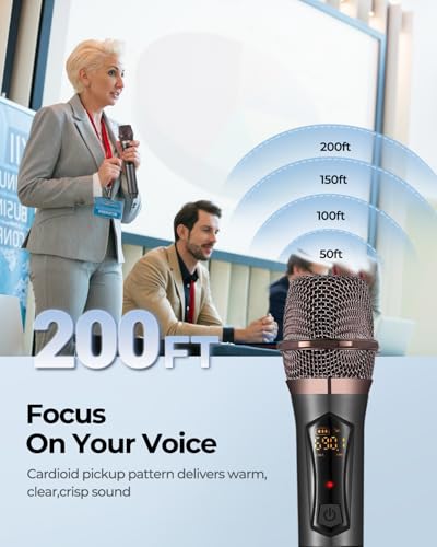Wireless Metal Dynamic Microphone System with Rechargeable Receiver E154