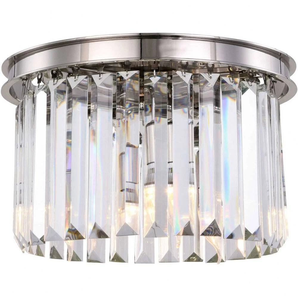 Polished Nickel Flush Mount Crystal Light Q8014