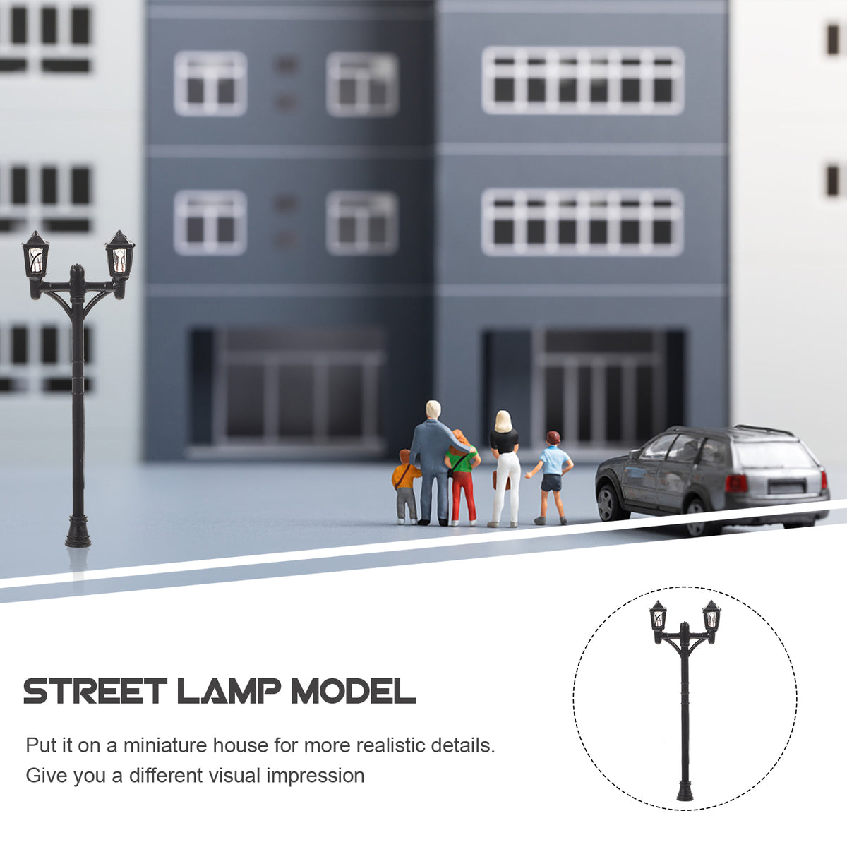 Mini Street Light Lamp Decor Models 10 Pcs Q89316