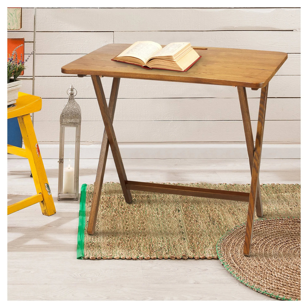 Solid American Red Oak Folding Table Q65269