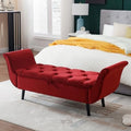 Velvet Tufted Upholstered Bench with Arm C7122