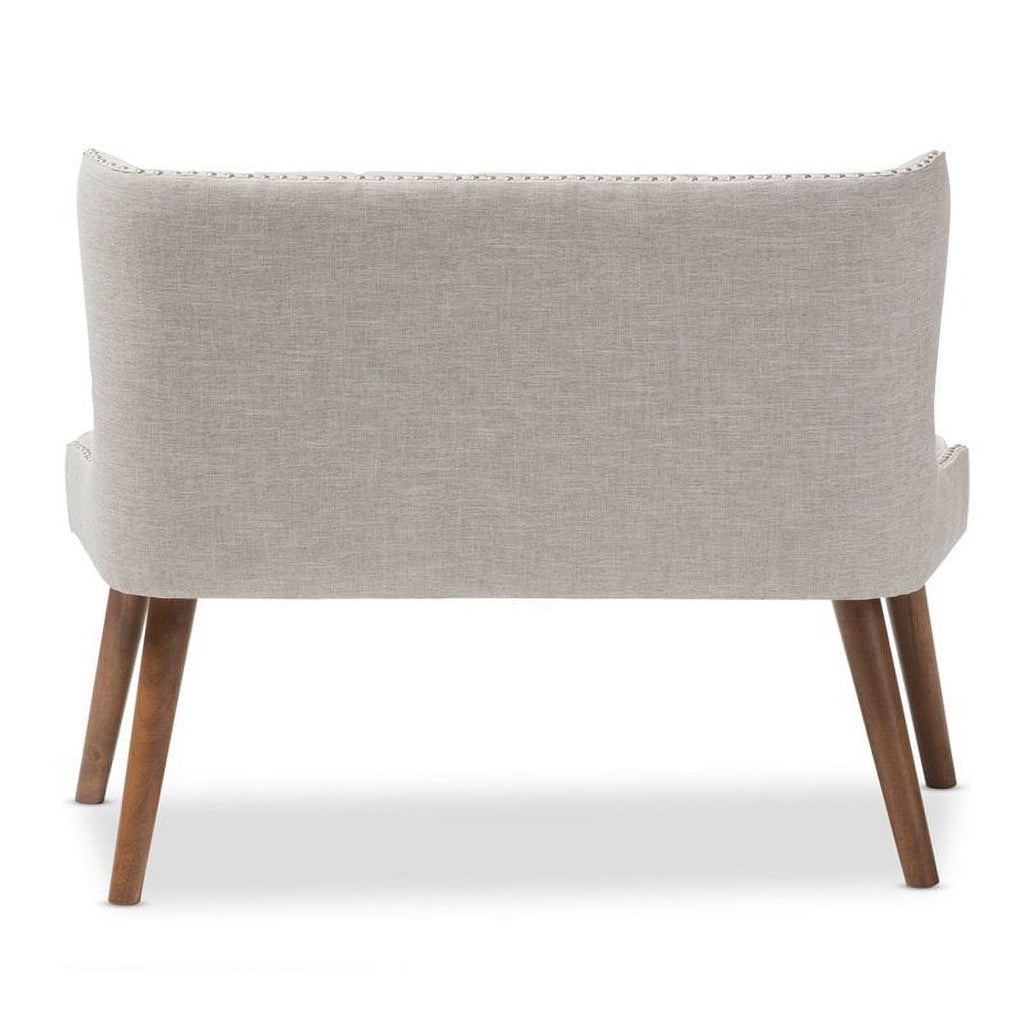 Mid-Century Upholstered 2-Seater Loveseat in Brown V281