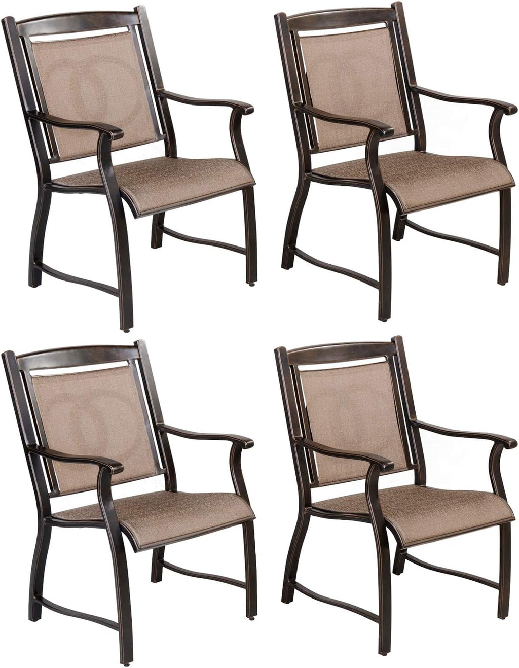 Cast Aluminum Outdoor Dining Chairs Set of 4 J977015