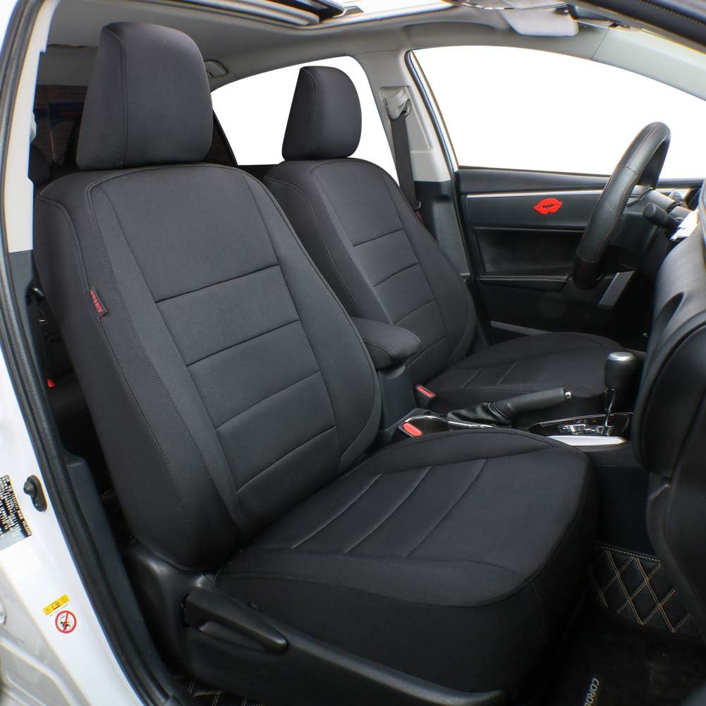 Custom Fit Full Set Car Seat Covers Leatherette Black/Gray S1684