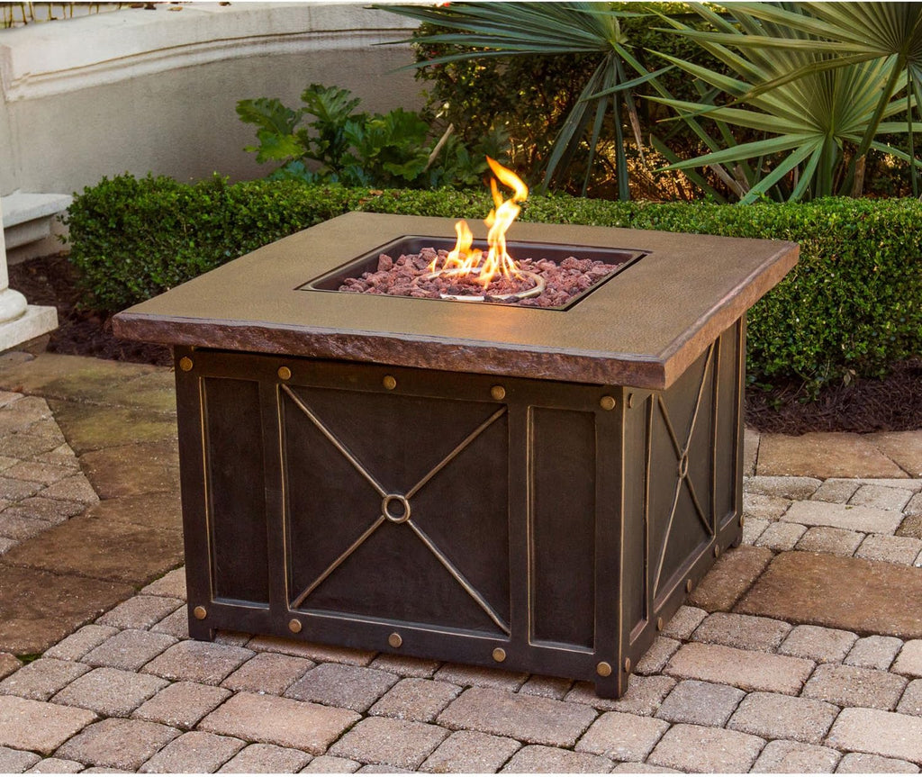 Square Gas Fire Pit with Durastone Top O8167