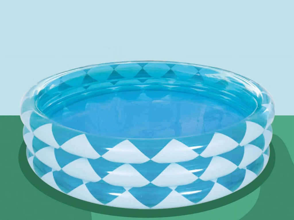 Blue Soft-Sided Round Inflatable Kiddie Pool Q794129