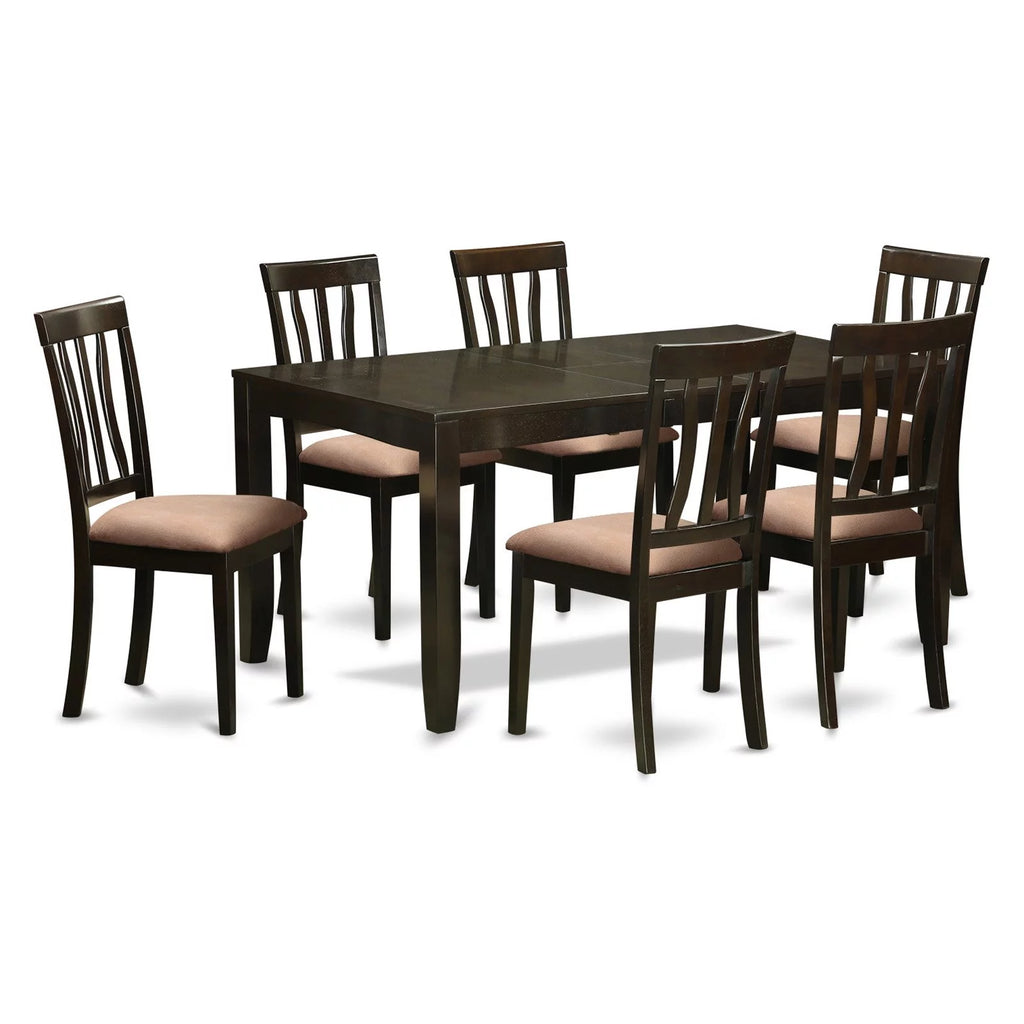 Cappuccino Dining Table Set with 6 Chairs Y327