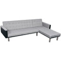 L-shaped Sofa Bed Fabric Black and Gray H333