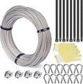 T316 Stainless Steel Aircraft Wire Rope Cable 66FT 1/8" 7 x 7 Strands N2835