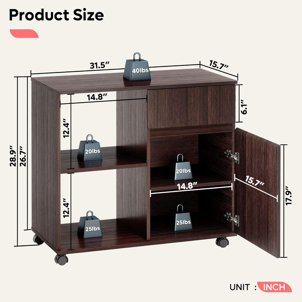 Wood File Cabinet with Storage Shelves Z2004